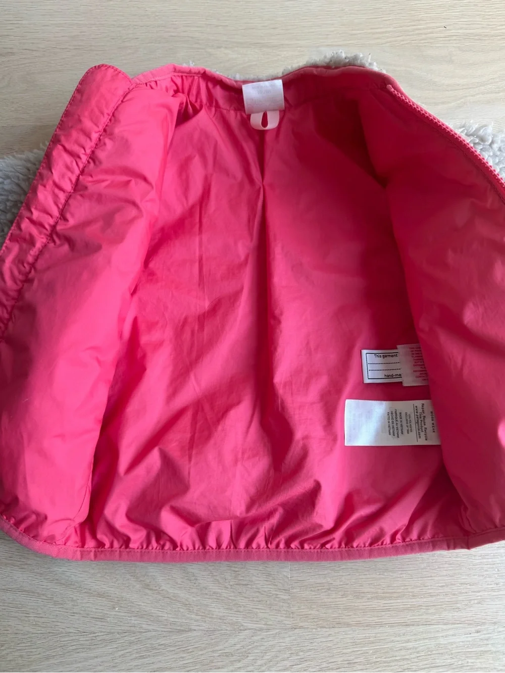 PATAGONIA Baby Retro-X Fleece Zip Jacket Girls 12-18m Natural Cream/Pink